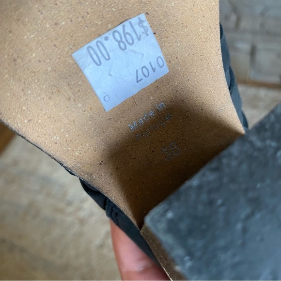 Free People Hybrid Strappy Nubuck Leather Ankle Booties Boots Heeled Black: 36 - Picture 8 of 13